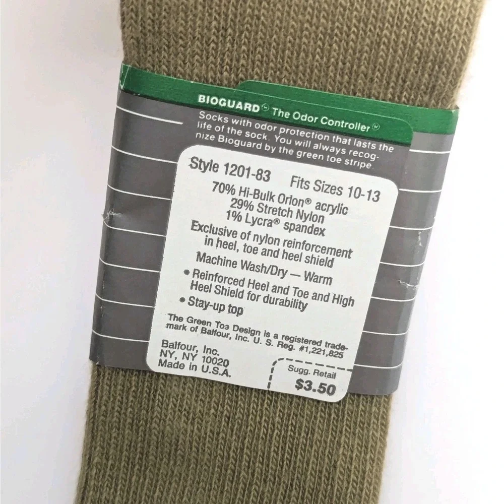 Burlington Top Brass Vintage Mens Socks Size 10-13 Khaki Tan Brown USA Made NOS